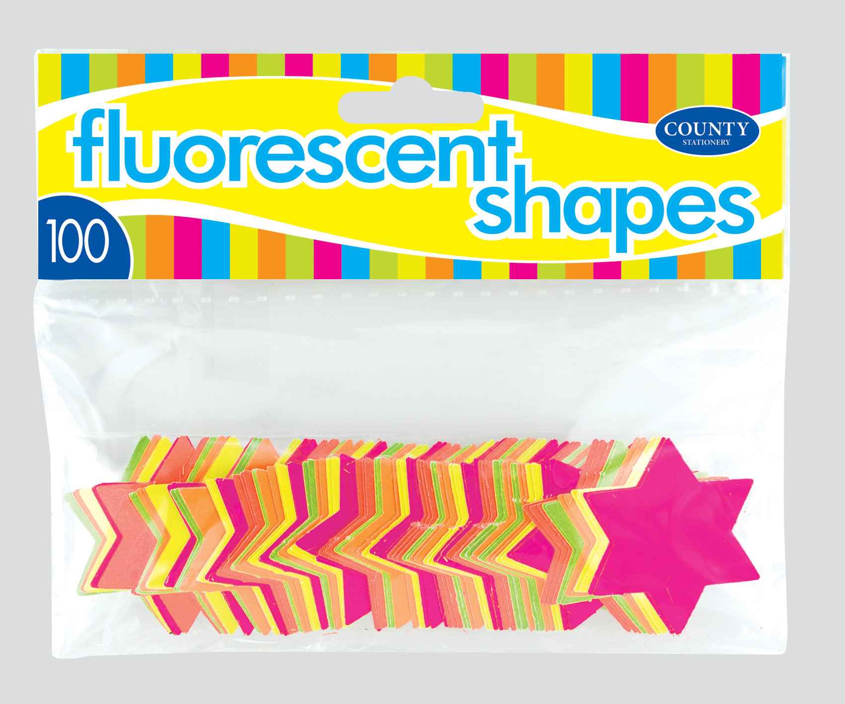 Fluorescent Shapes 100's Size 42mm
