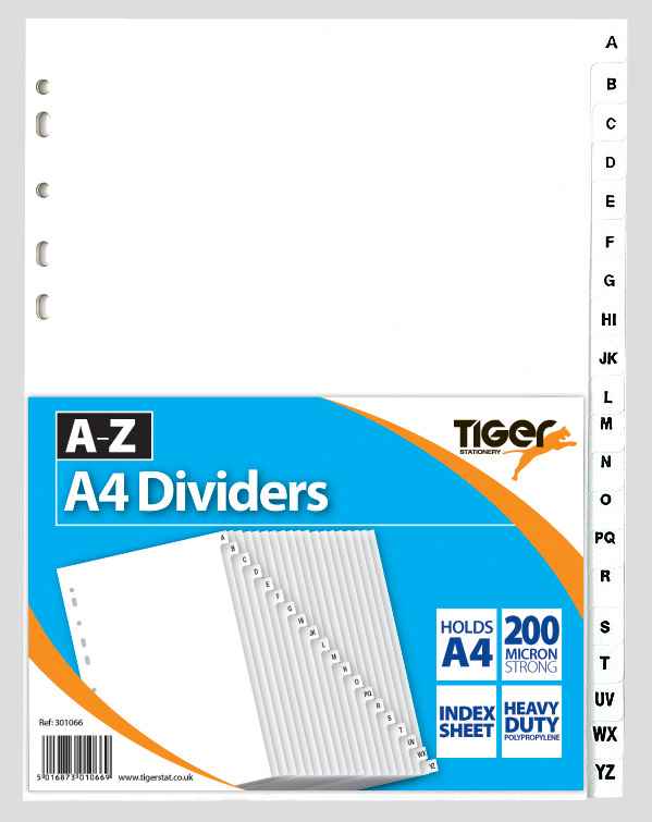 Tiger A4 A-Z PP Dividers