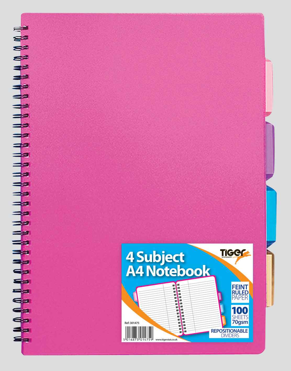A4 - 4 Subject Notebook 100 Sheets