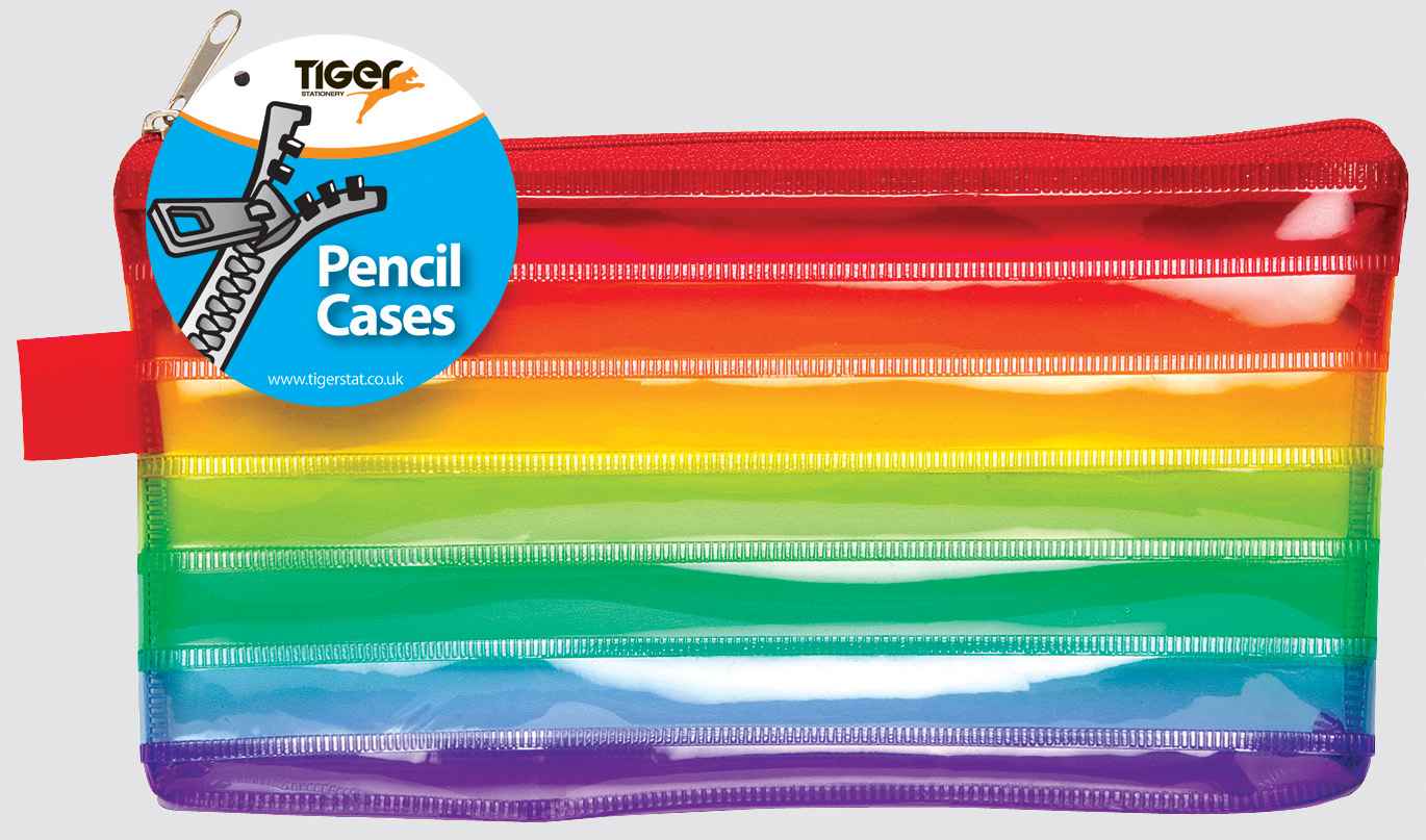Rainbow Flat Pencil Case 8'' x 4''