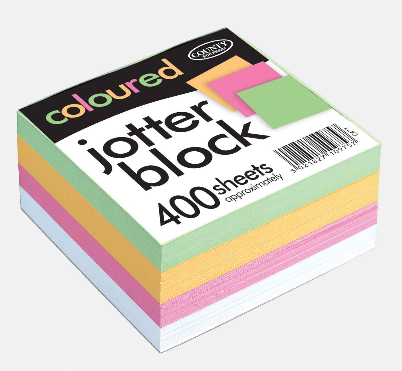 County Coloured Jotter Block 400 Sheets