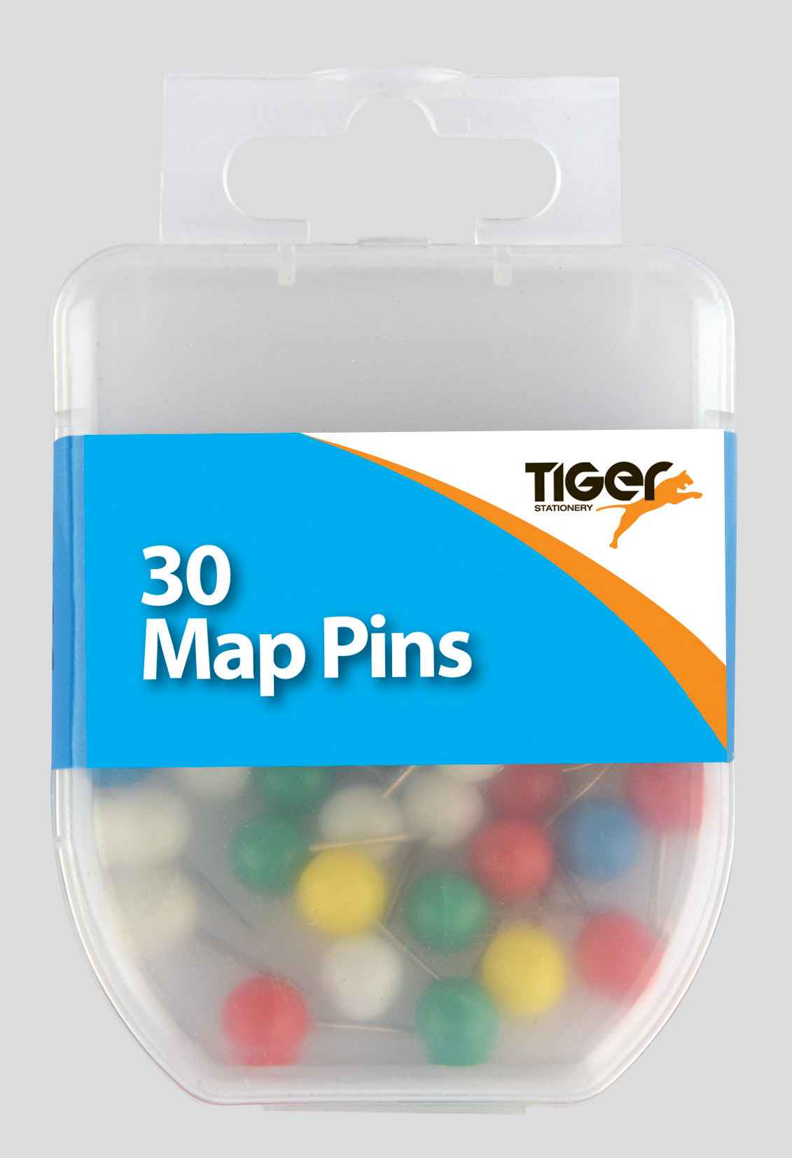 Tiger 30 Map Pins coloured