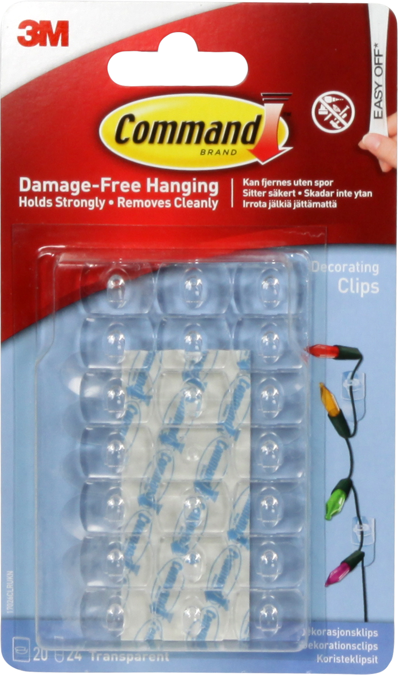 3M Command Clear Decorating Clips with Clear Strips (17026CLR)