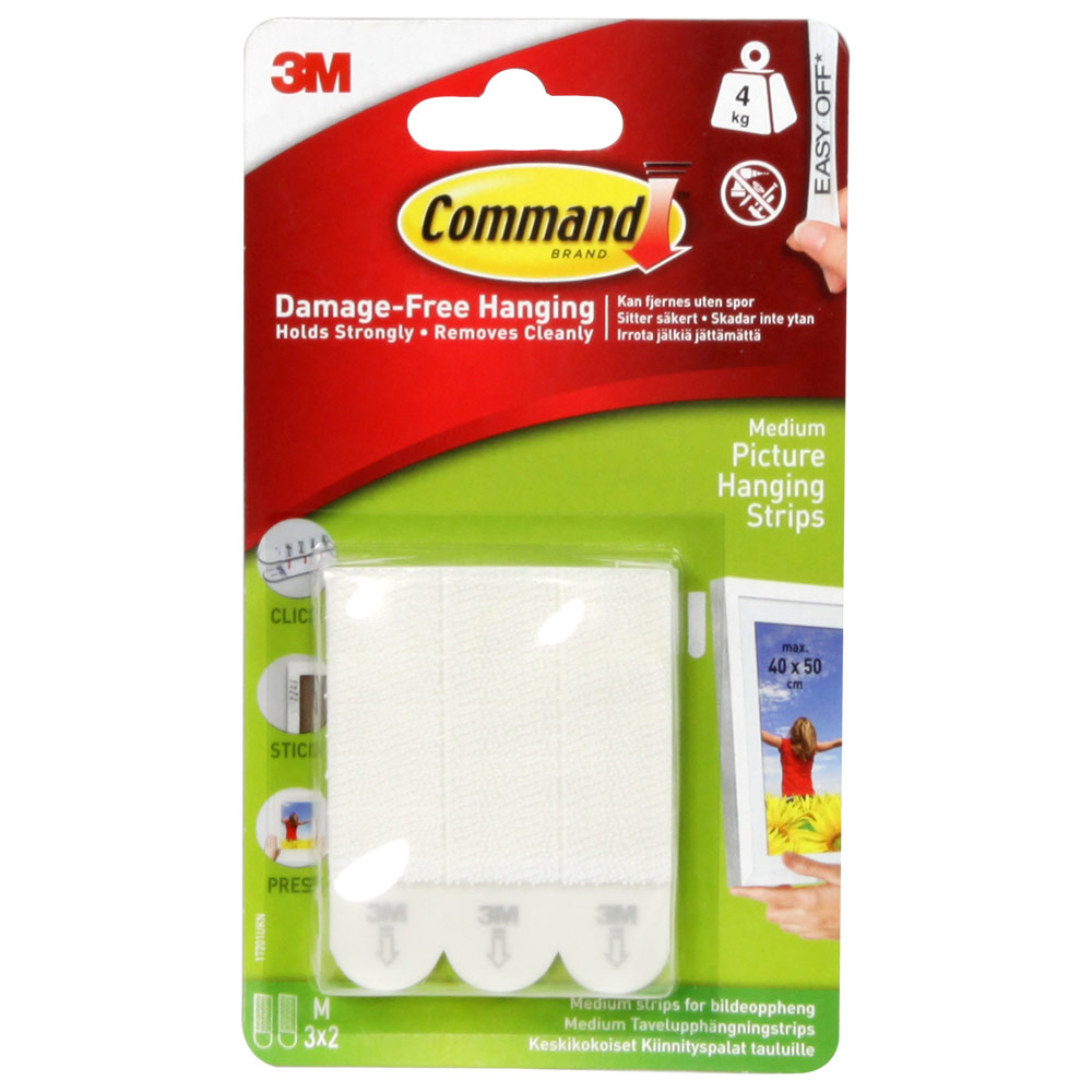 3M Command Medium Picture Hanging Strips - 3 sets (17201)