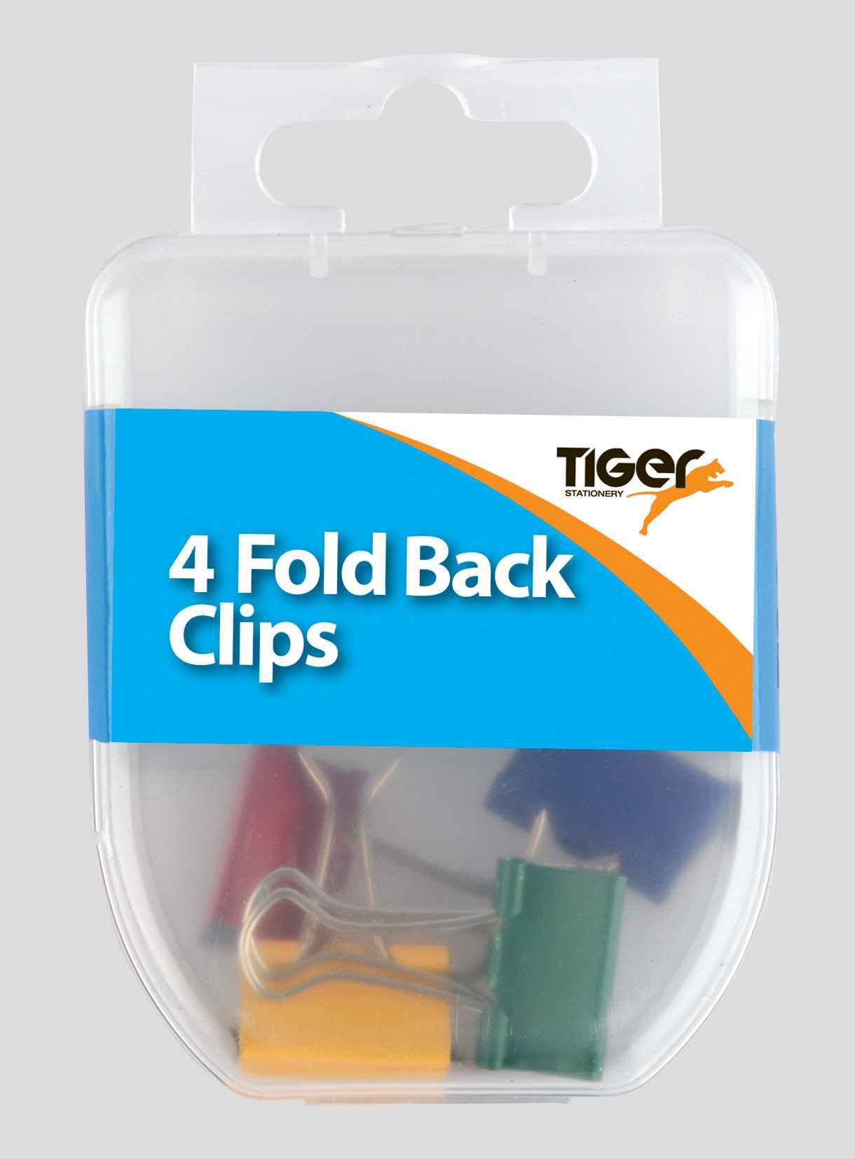 Essential 4 Fold Back Clips Coloured