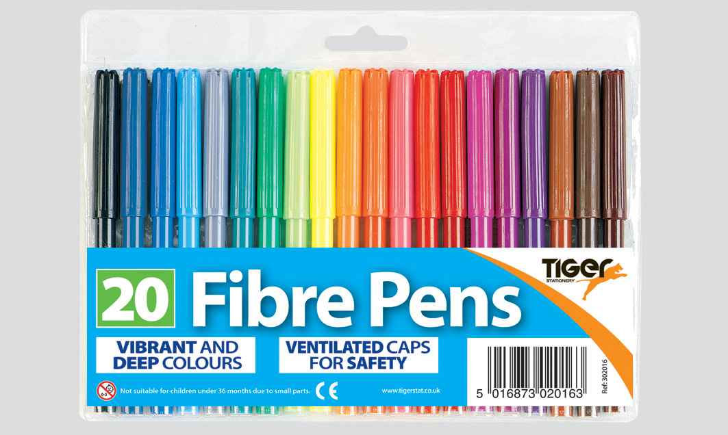 Fibre Tip Pens Wallet Pk20