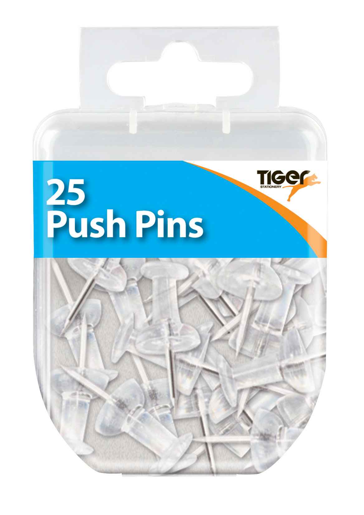 Essentials 25 Push Pins Clear