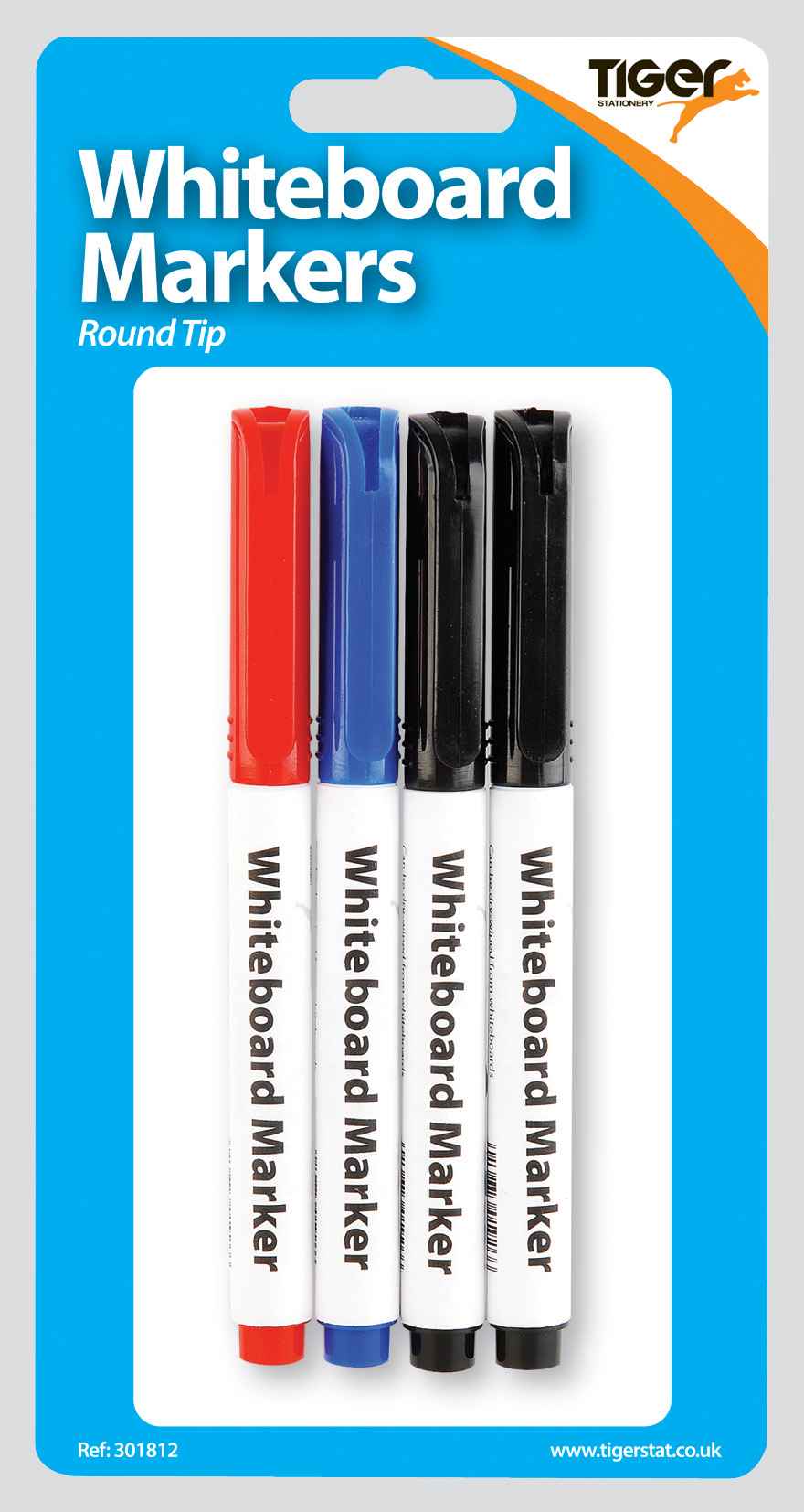 Tiger Slim Whiteboard Markers Pack of 4