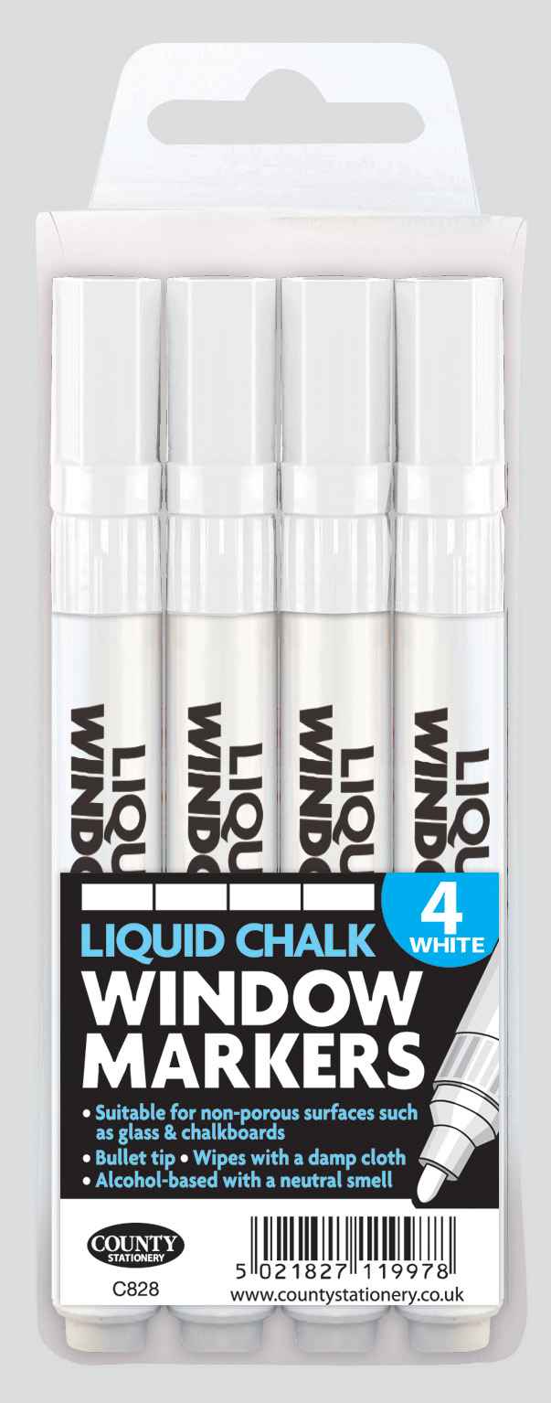 Liquid Chalk Window Markers White 4pk