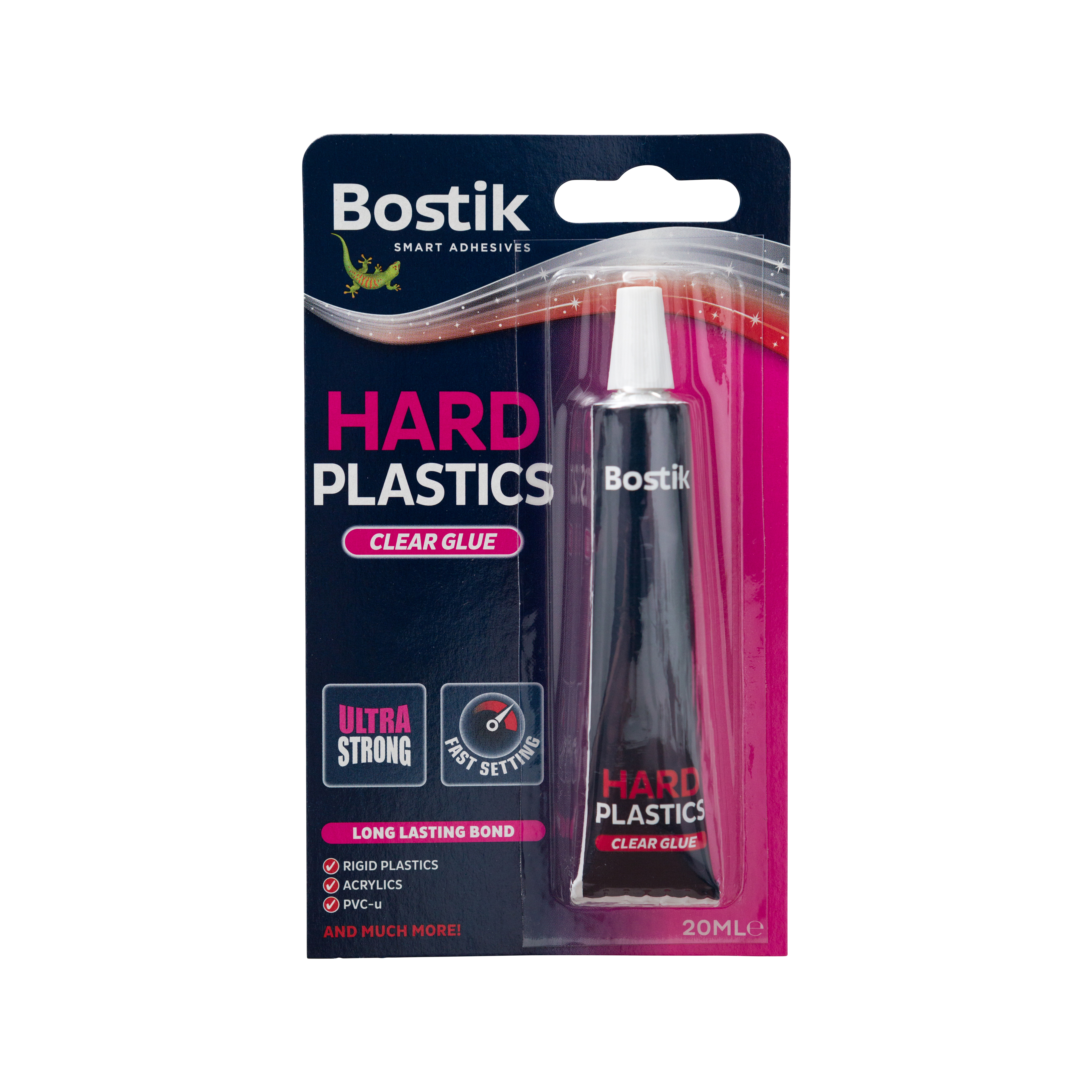 BOSTIK HARD PLASTICS GLUE Clear  20ml