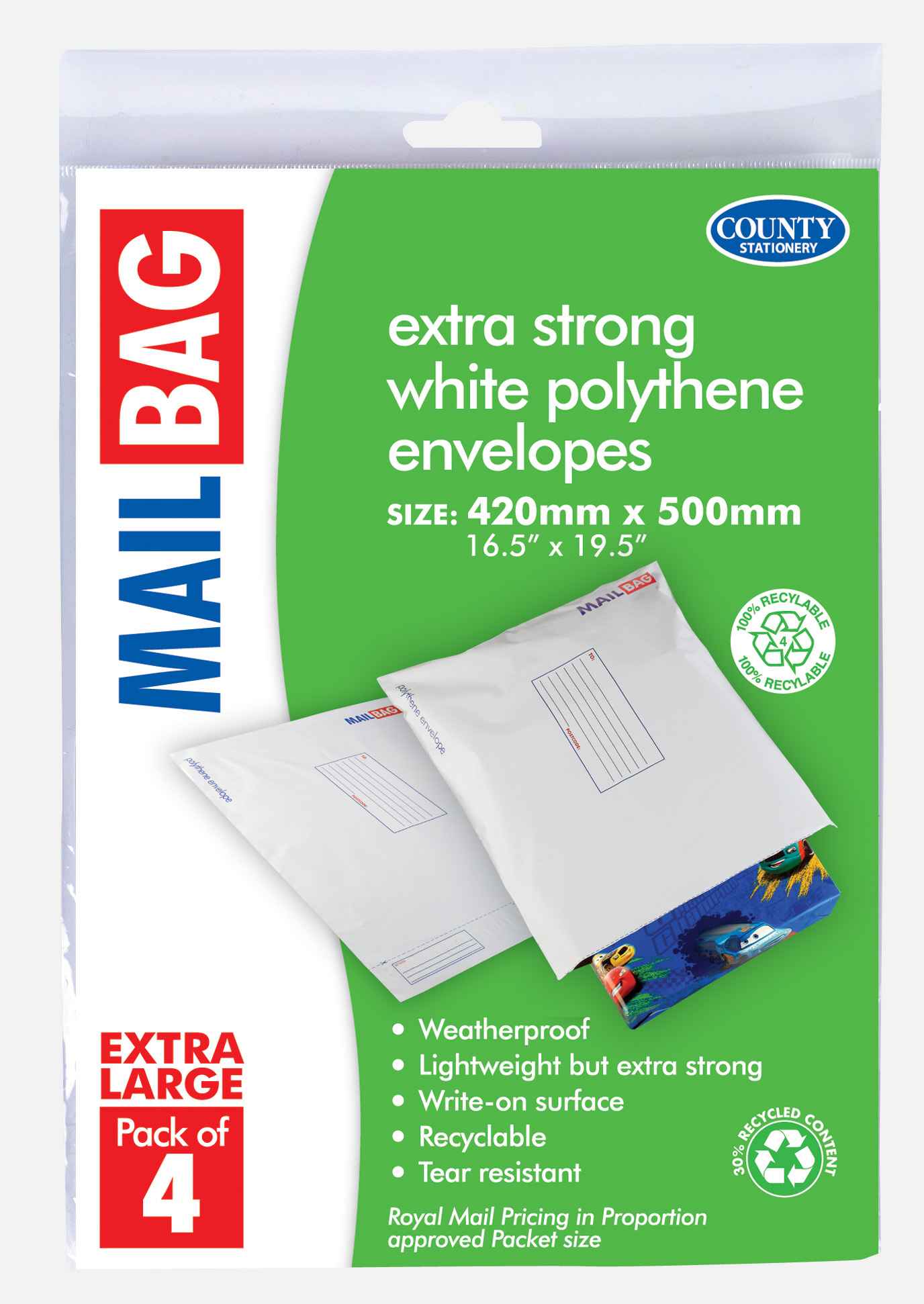 Polythene Mail Bags - Extra Large 4's