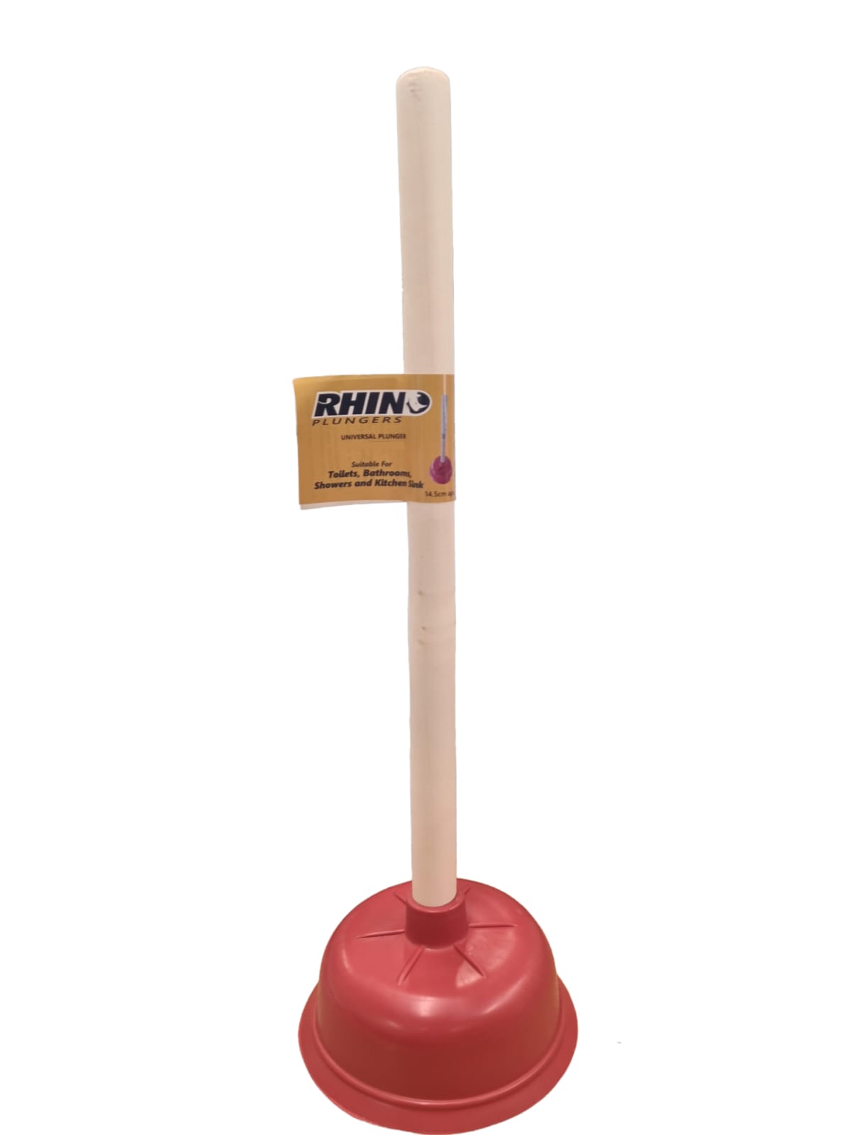 Rhino Long Wooden Handle ReliableToilet Plunger