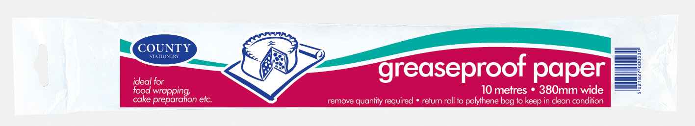County Greaseproof Roll 380mm x 10mtr.
