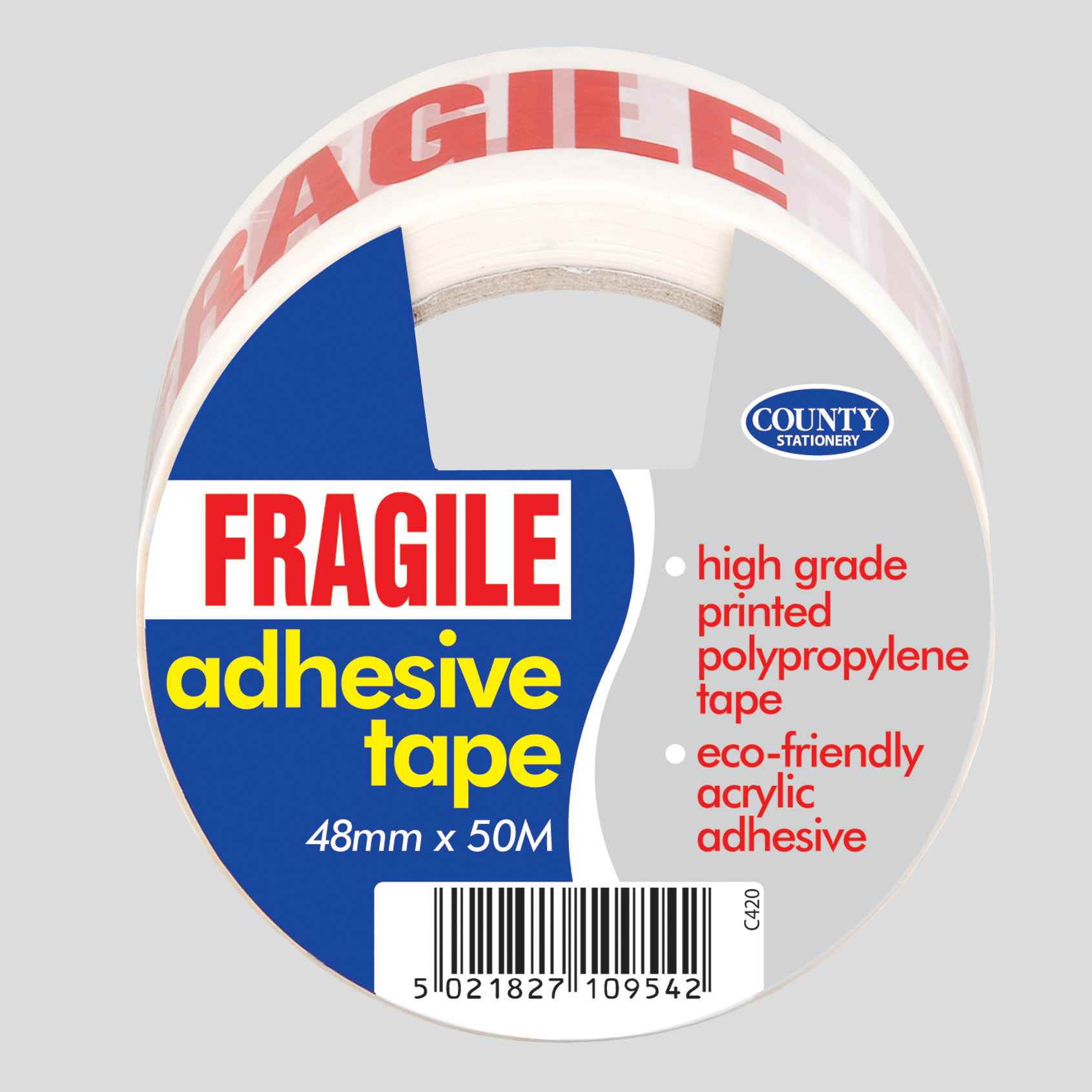 County Fragile Parcel Tape 48x50M pk of 6