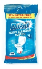 Duzzit 151 TOILET CLEANING WIPES 50pk (DZT014B)