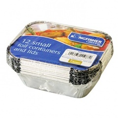 Kingfisher 12pk Small Foil Food Containes with Lid [KCF17]