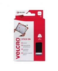 VELCRO Brand Stick On Squares, 25mm - Pack of 24, Black