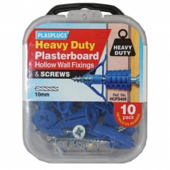 *****Plasplugs Heavy Duty Plasterboard Fixings & Screws 10pk (HCFS409