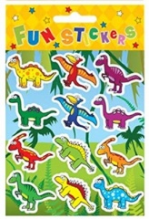 Stickers Dinosaur 12pc Card 10 x 11.5cm