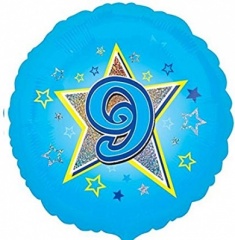 18'' Standard Holographic Foil Balloon : Blue Star 9