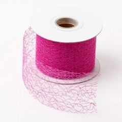 Oasis Silk Mesh Ribbon 5cm x 20M - Strong Pink