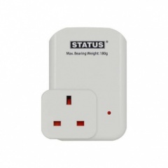 Discontinued ''''USB charger Plug through with phone holder - Status - 1 pk - in a clam shell - in white CDU