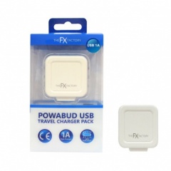 FX Mains Charger Powabud For USB 1 A White