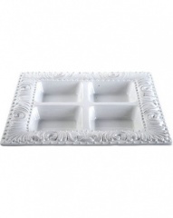 13.5x13.5 Silver Gem Square Plate