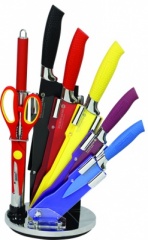 8pcs Knife Set with Acrylic Stand (Multi Colour)