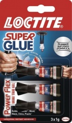 Loctite super glue powerflex mini trio 3 x 1g