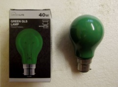 Crystalite - 40w - GLS - BC - Green Lamp