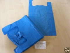 BR2 Clearly Greener Large Blue Recycled Vest Carriers (11x17x21'')-(280x410x505mm) 100pcs.