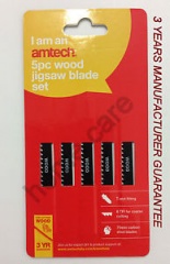 Am-Tech 5pc Wood Jigsaw Blade Set M1600