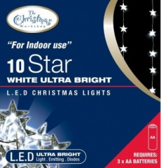 Benross 10 White Star LED Lights Battery Operated (72810)