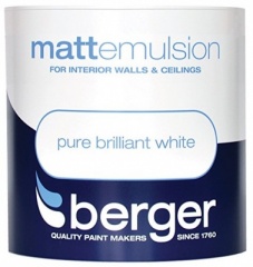 Berger Satin Brilliant White 1.25Ltr