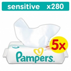 Pampers Sensitive 5 Pk (280 Wipes)