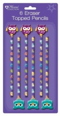 **Discontinued** WOODLAND- 6 PENCILS WITH ERASER TOPS