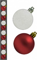 12 3CM APX BAUBLES RED&WHITE