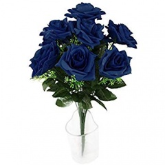 Carnation+rose 8head 36cm Blue