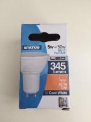 Status 5w = 50w = 345 Lumens - LED - GU10 - Pearl - Cool White - 1 pk box
