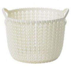 Curver Knit Round Basket -  3L, Xsmall Oasis White