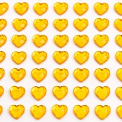 Adhesive Gemstones Heart Gold (87 Pieces)