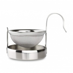 Grunwerg Stainless Steel Tea Strainer With Stand, Carded (3802/C)