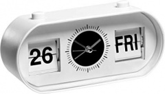 White Oblong Flip Alarm Clock 18.6cm x 8.8cm H