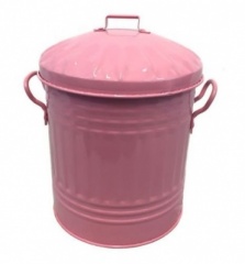 New Galvanised Pink mini bin (11'') 12L