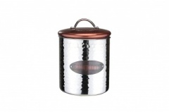 Apollo Biscuits Canister, Stainless Steel, Copper/Silver