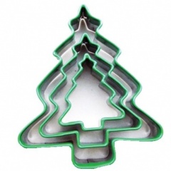 CHRISTMAS TREE CUTTERS WITH GREEN TOP (3PCS)
