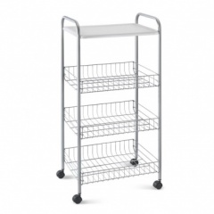 ROLLING CART ''ATLANTA'' 3 WIRE BASKET AND PP TRAY