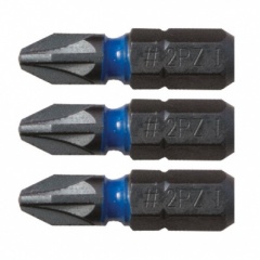 C.K 25 mm PZ2 Steel Impact Screwdriver Bit - Blue (Pack of 3)