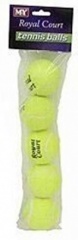 ROYAL COURT 5 PACK TENNIS BALLS IN POLYBAG HEADER ''M.Y''